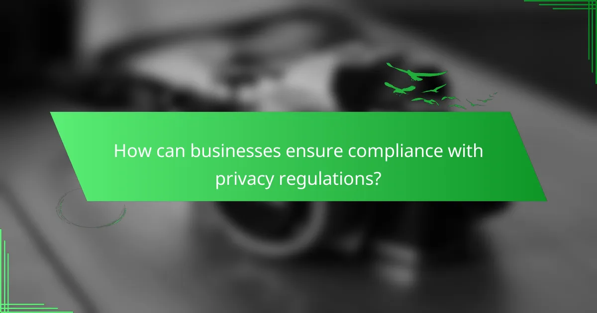 How can businesses ensure compliance with privacy regulations?