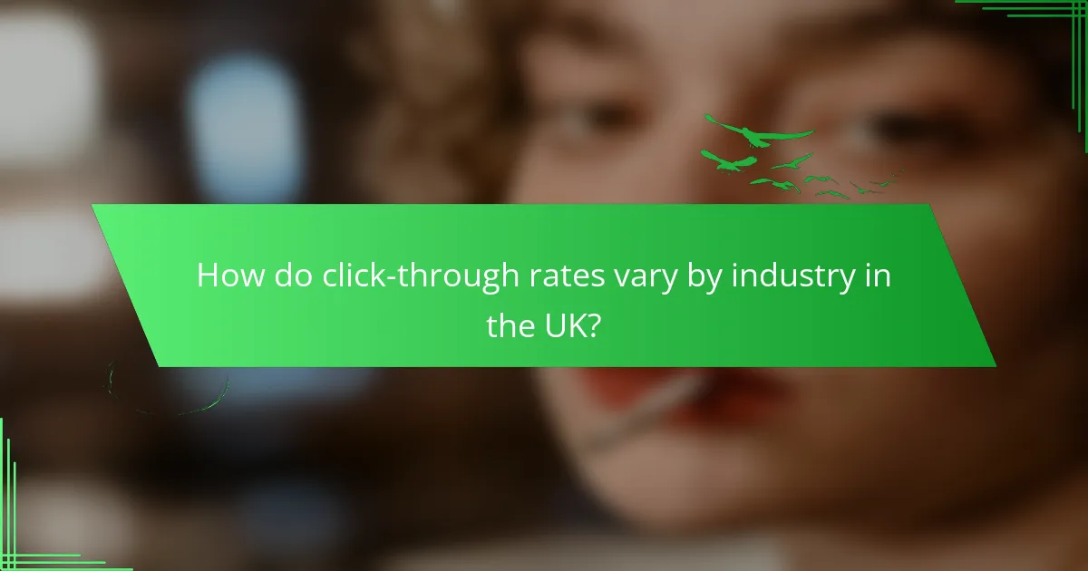 How do click-through rates vary by industry in the UK?