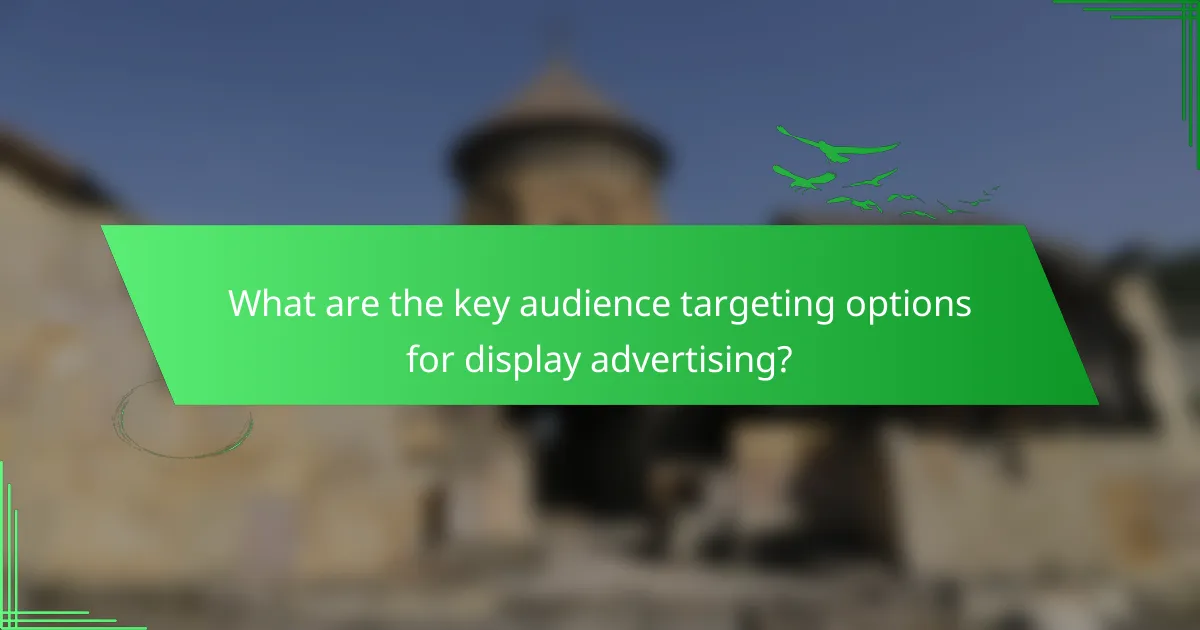 What are the key audience targeting options for display advertising?