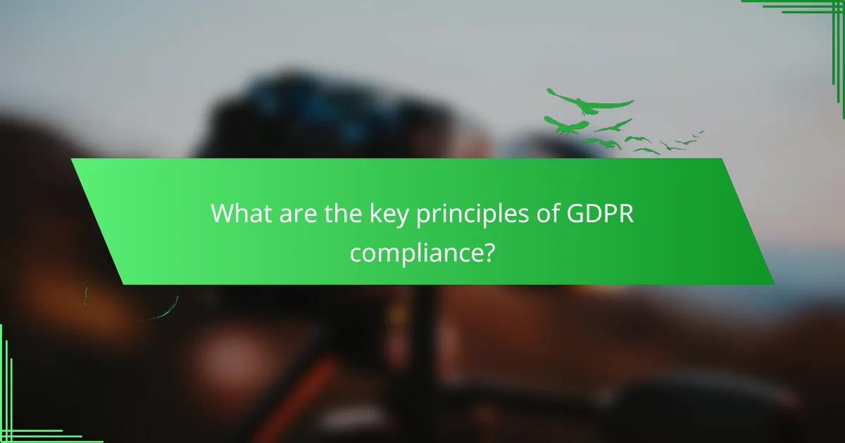 What are the key principles of GDPR compliance?