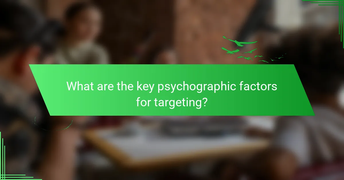What are the key psychographic factors for targeting?