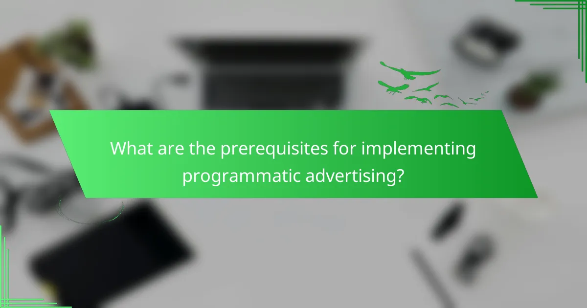 What are the prerequisites for implementing programmatic advertising?