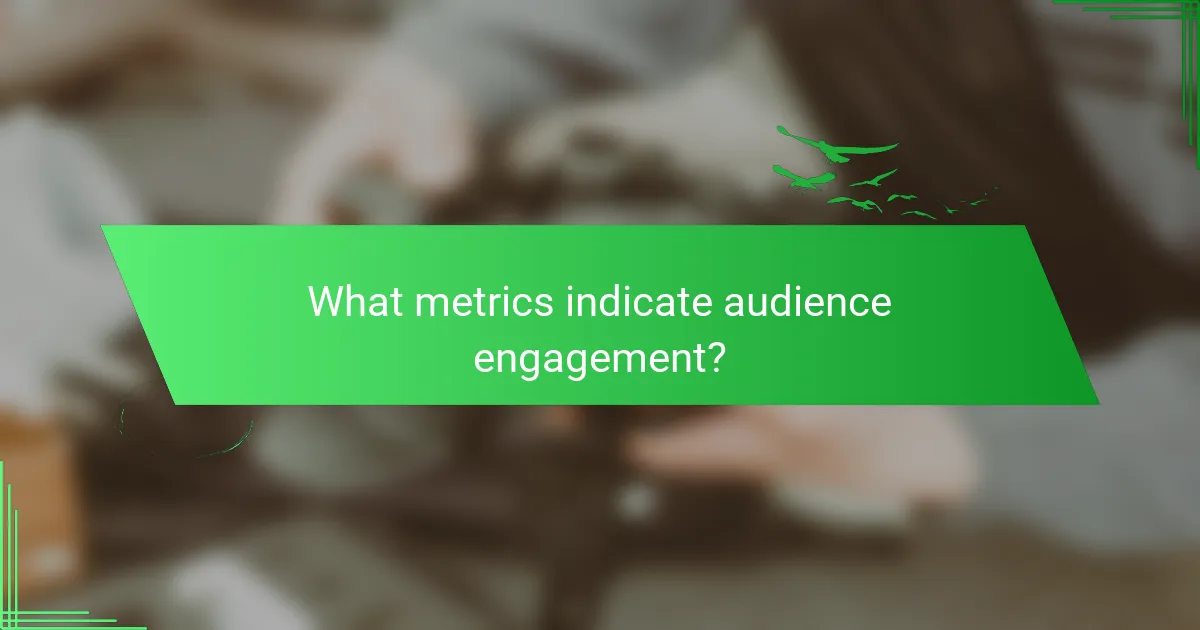 What metrics indicate audience engagement?