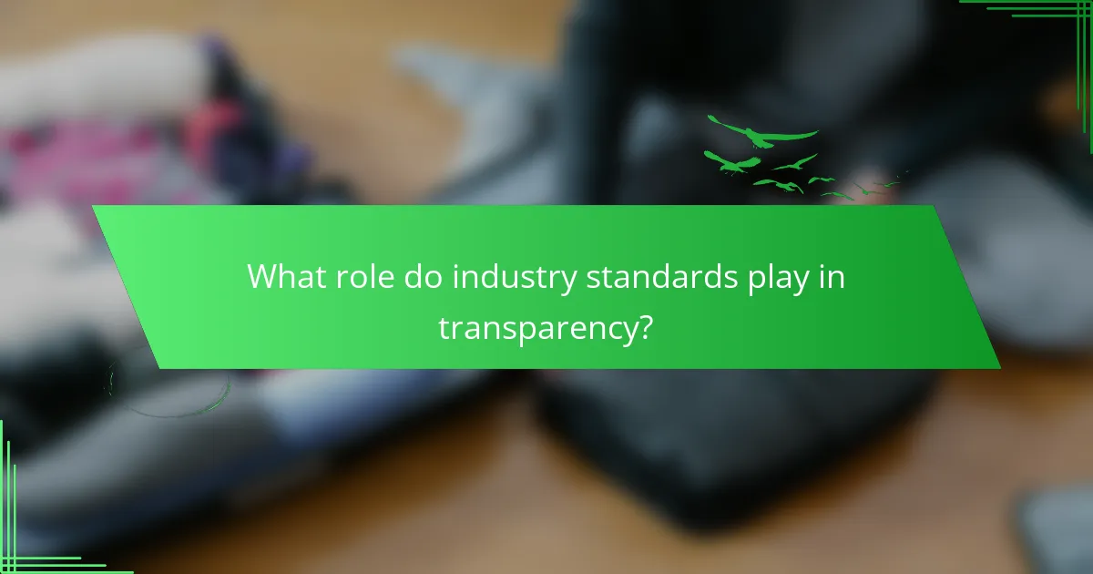 What role do industry standards play in transparency?
